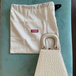 Staud Crocodile Leather Embossed Kenny Bag